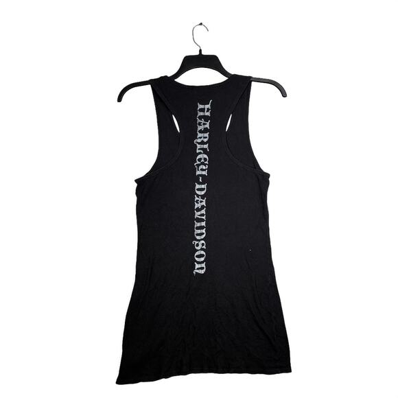 Harley-Davidson Black Skull Wing Graphic Tank Top Vintage Large Women's - Picture 2 of 3